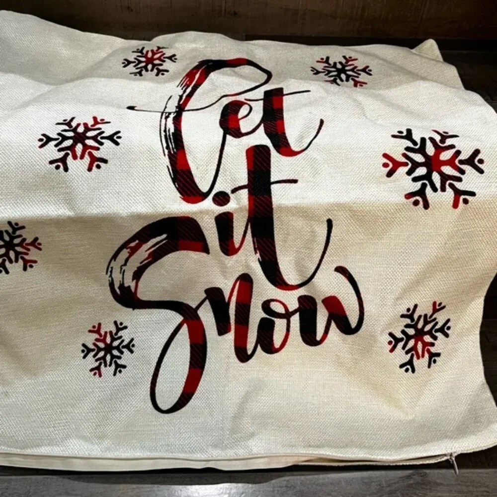 Festive Plaid Holiday Pillow Covers Set